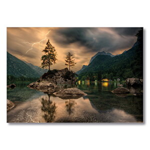 Doğa Yağmur Hazırlığı Akşam  Mdf Ahşap Tablo 25x35 cm