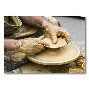 Çömlek Ustası  Mdf Ahşap Tablo 50x70 cm