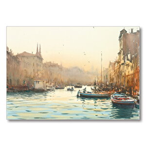Tekne Şehir Manzara  Mdf Ahşap Tablo 25x35 cm