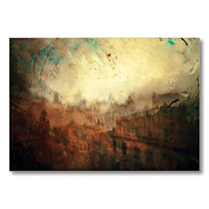 Yağmurda Şehir Sanat  Mdf Ahşap Tablo 25x35 cm