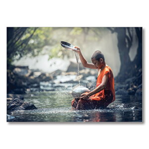 Buddhist Çocuk  Mdf Ahşap Tablo 35x50 cm