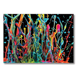 Renkli Boya Damlaları  Mdf Ahşap Tablo 25x35 cm