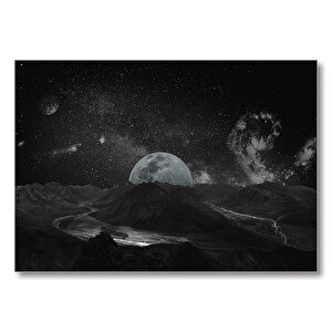 Gece Doğa Gezegenler  Mdf Ahşap Tablo 25x35 cm