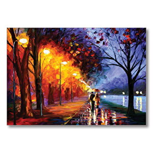 Yağmurda Yürüyen Çift  Mdf Ahşap Tablo 25x35 cm