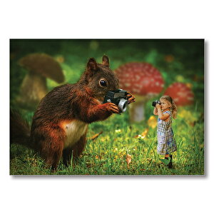 Sincap Kız Fotoğraf Çekimi  Mdf Ahşap Tablo 35x50 cm