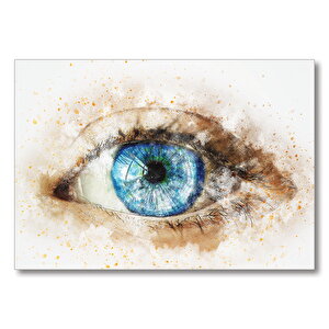 Mavi Göz Çizim  Mdf Ahşap Tablo 50x70 cm