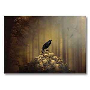 Kurukafalar Karga  Mdf Ahşap Tablo 25x35 cm