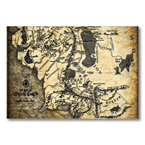 Yüzüklerin Efendisi Harita  Mdf Ahşap Tablo 25x35 cm