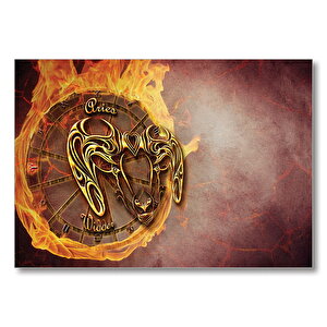 Koç Burç Astroloji Sembol  Mdf Ahşap Tablo 35x50 cm