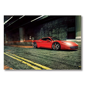 Kırmızı Ferrari  Mdf Ahşap Tablo