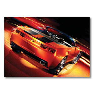 Kırmızı Spor Otomobil  Mdf Ahşap Tablo 25x35 cm