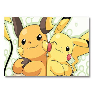 Pikachu And Raichu  Mdf Ahşap Tablo 35x50 cm