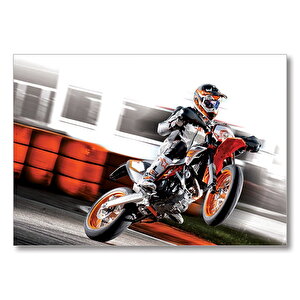 Kros Motor Yarışı  Mdf Ahşap Tablo 35x50 cm