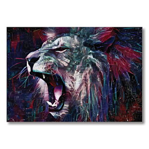 Kükreyen Aslan  Mdf Ahşap Tablo 50x70 cm