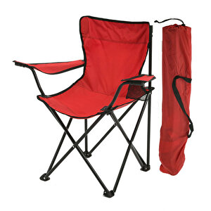 Exent 2'li̇ Rejisör Kamp Sandalyesi Katlanır Çantalı Piknik, Plaj, Balıkçı Sandalyesi -Kırmızı