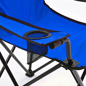 Exent 2'li̇ Rejisör Kamp Sandalyesi Katlanır Çantalı Piknik, Plaj, Balıkçı Sandalyesi -Mavi