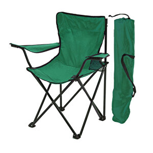 2'li̇ Rejisör Kamp Sandalyesi Katlanır Çantalı Piknik, Plaj, Balıkçı Sandalyesi -Yeşil