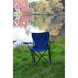 Rejisör Kamp Sandalyesi Katlanır Çantalı Piknik, Plaj, Balıkçı Sandalyesi-Lacivert