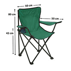 Exent 4'lü Rejisör Kamp Sandalyesi Katlanır, Taşıma Çantalı-Yeşil