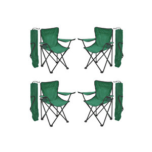 Exent 4'lü Rejisör Kamp Sandalyesi Katlanır, Taşıma Çantalı-Yeşil