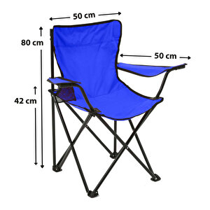 Exent 4'lü Rejisör Kamp Sandalyesi Katlanır, Taşıma Çantalı-Mavi