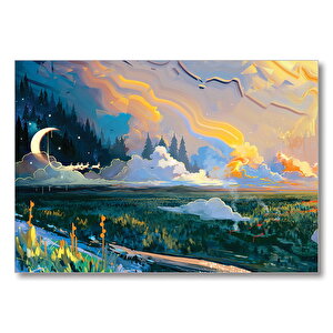 Ebruli Doğa Orman  Mdf Ahşap Tablo 50x70 cm