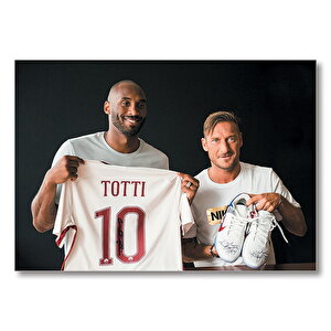 Kobe Bryant Ve Totti  Mdf Ahşap Tablo 25x35 cm