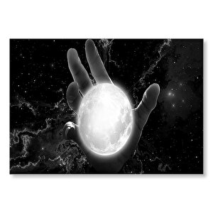 Evrende Avuç İçinde Dünya  Mdf Ahşap Tablo 50x70 cm