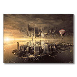 Fantastik Şehir  Mdf Ahşap Tablo 35x50 cm