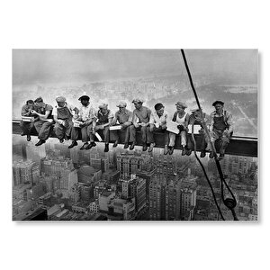 Gökdelende Öğle Yemeği Amerika  Mdf Ahşap Tablo 25x35 cm