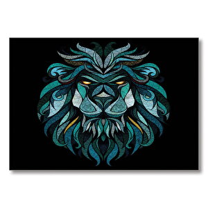 Geometrik Aslan  Mdf Ahşap Tablo 50x70 cm