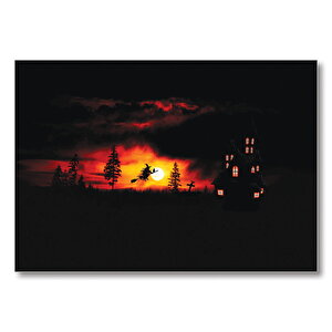 Halloween Cadı Moon Masal  Mdf Ahşap Tablo