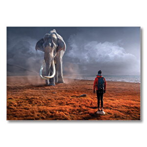 Fil Adam Fantazi  Mdf Ahşap Tablo 50x70 cm