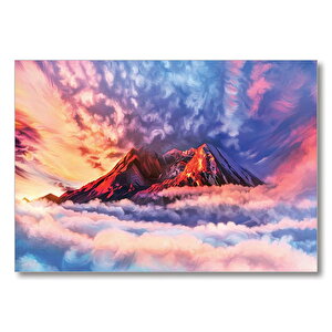 Bulutlar Arasındaki Dağ  Mdf Ahşap Tablo 50x70 cm