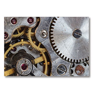 Eski Saat Çarkları  Mdf Ahşap Tablo 35x50 cm