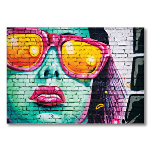 Duvar Resmi Gözlüklü Kadın  Mdf Ahşap Tablo