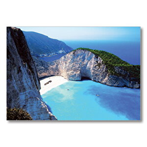 Dağlar Arasındaki Gizli Koy  Mdf Ahşap Tablo 50x70 cm