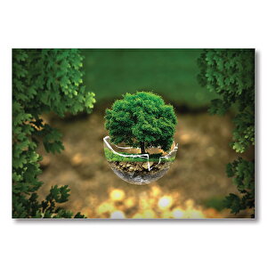 Çevre Ekoloji Doğa Koruma Yeşil Hayat Eko  Mdf Ahşap Tablo 50x70 cm
