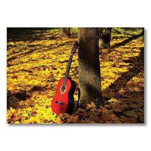 Doğadaki Gitar  Mdf Ahşap Tablo 50x70 cm