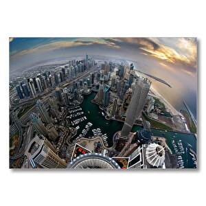 Dubai Kuş Bakışı  Mdf Ahşap Tablo 50x70 cm
