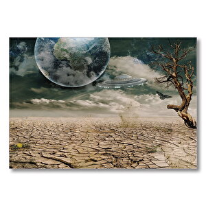 Dünya Ve Kuraklık  Mdf Ahşap Tablo 50x70 cm