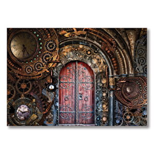 Dişliler Piriç Kapı Zaman  Mdf Ahşap Tablo 25x35 cm