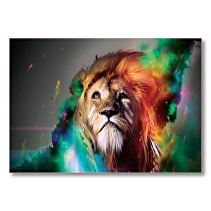 Boyalı Aslan  Mdf Ahşap Tablo 50x70 cm