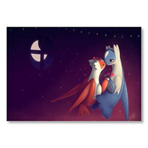 Latias Ve Latios Pokemonlar Mdf Ahşap Tablo 25x35 cm