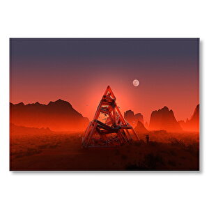 Kızıl Gezegen 3d Şekiller Mdf Ahşap Tablo 35x50 cm