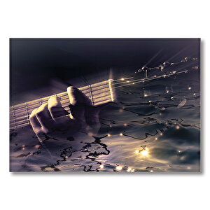 Gitar Su Işık Yansımaları Fantastik  Mdf Ahşap Tablo 25x35 cm