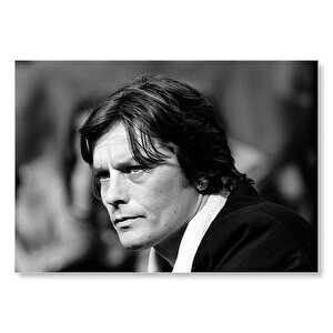 Alain Delon Siyah Beyaz  Mdf Ahşap Tablo 35x50 cm