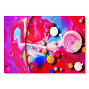 Küreler Hücreler Ve Renk Topları Mdf Ahşap Tablo 35x50 cm