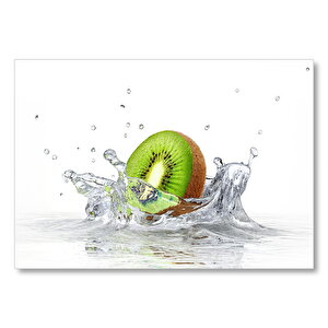 Kiwi Ve Su Sıçraması Mdf Ahşap Tablo 50x70 cm