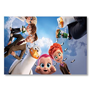 Leylekler Bebek, Sarah, Henry Ve Nate Mdf Ahşap Tablo 50x70 cm